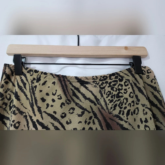 VTG Dress Barn Women's Skirt Set Size 10 Animal Print Chiffon Ruffle Hem Mobwife - Picture 10 of 10